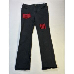 Lauren Ralph Lauren Jeans‎ Womens 10 Black Patchwork Straight Leg Stretch Denim